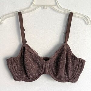 Wacoal 855295 34D Brown Vivid Encounter Full Figure Lace Bra Convertible Racer